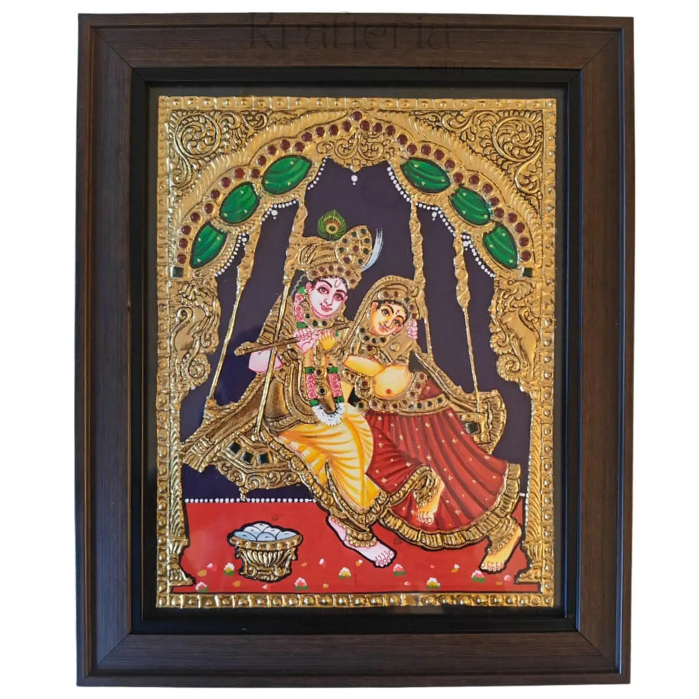 Radha Krishna’s Divine Romance – Thanjavur Art Paintings