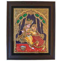 Radha Krishna’s Divine Romance – Thanjavur Art