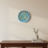 Hand-Painted Floral Motif Decorative Wall Plate Pottery