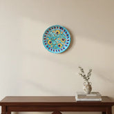 Hand-Painted Floral Motif Decorative Wall Plate Pottery
