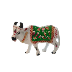 Hand-Painted Metal Cow