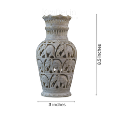 Decorative Flower Vase with Jali Artwork – Artisan Carved Home Accent