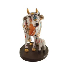 Kamadhenu Resin Cow with Calf | Decorative Spiritual Figurine maruthi handicrafts