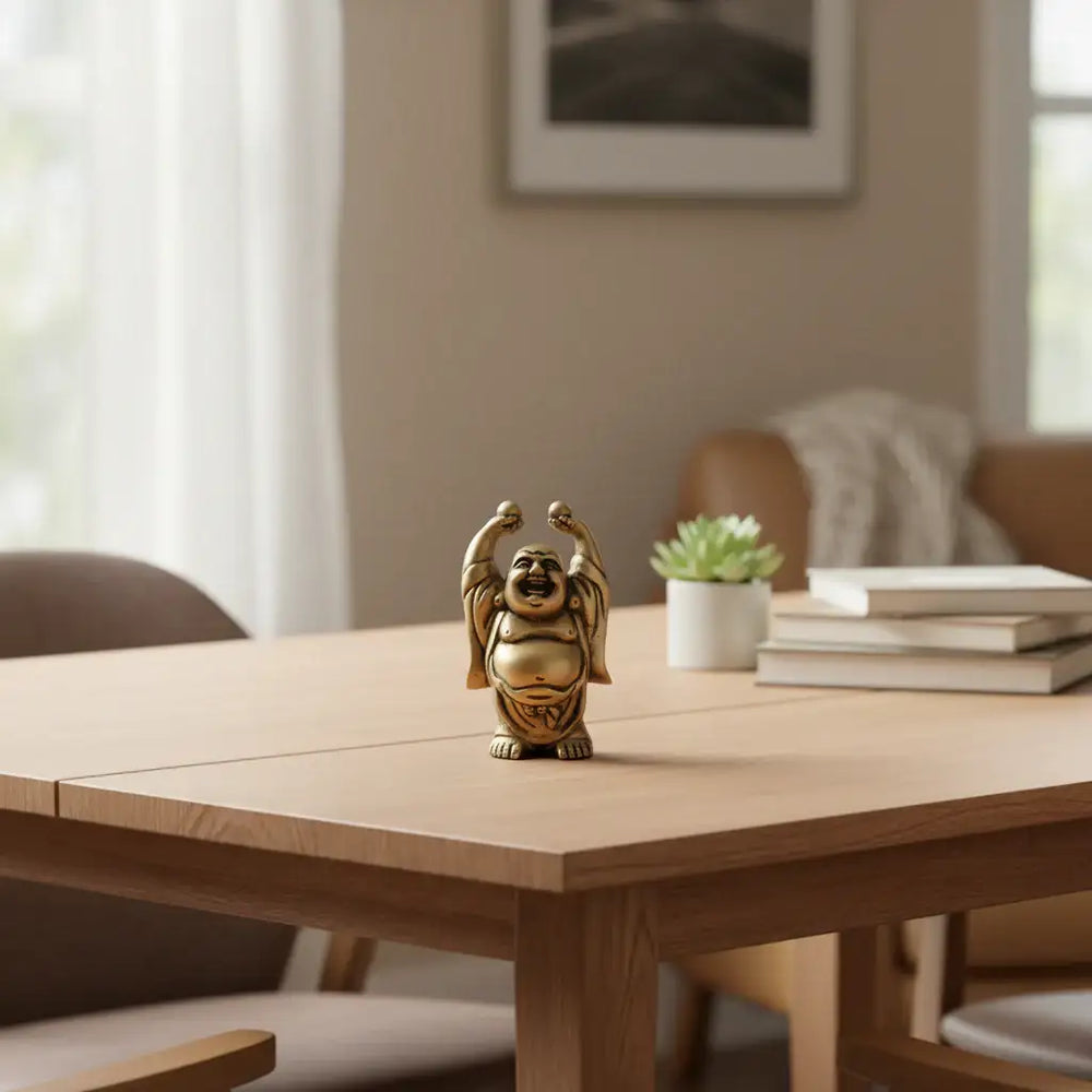 Brass Laughing Buddha Statue - Prosperity and Good Luck Figurines Brass Ware