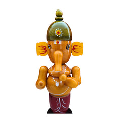 Etikoppaka Lord Ganesha Statue - Handmade Wooden Statue Etikoppaka Lacquerware