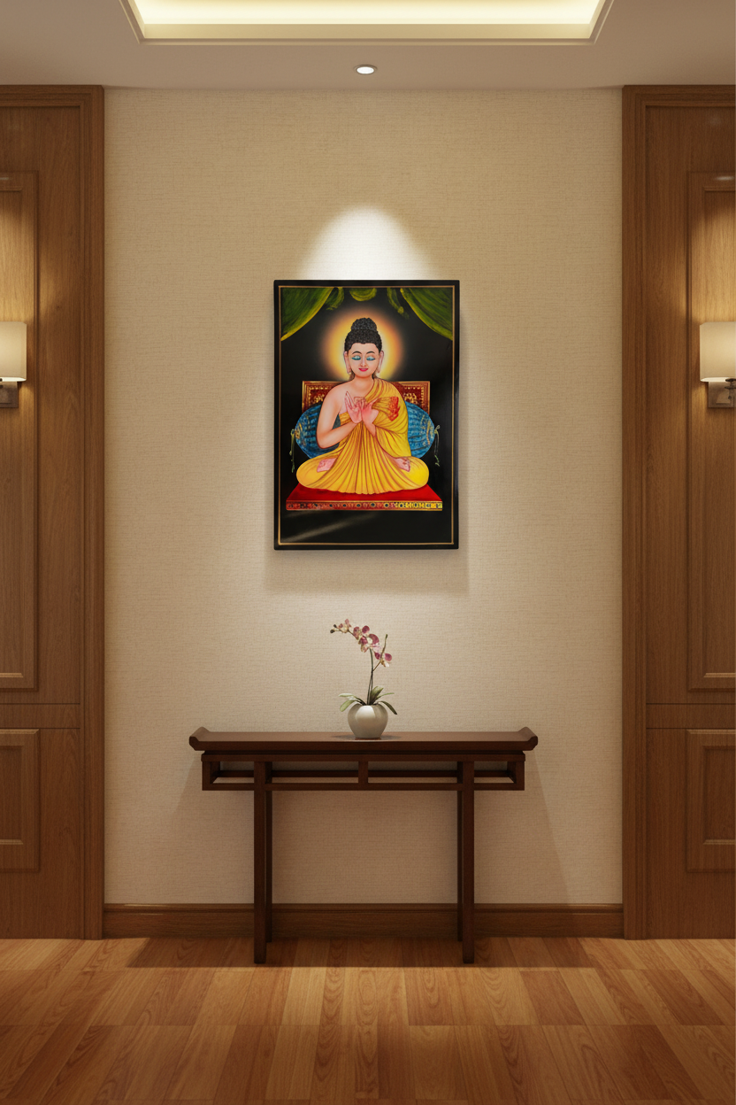 Traditional Nirmal painting of Lord Buddha