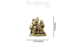 Brass Shiva, Parvati & Ganesha Seated on Nandi Bull