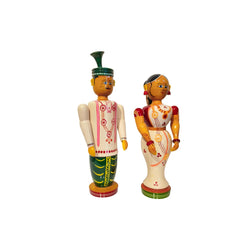 Etikoppaka Wedding Couple - Handcrafted Bridal Figurines Etikoppaka Lacquerware
