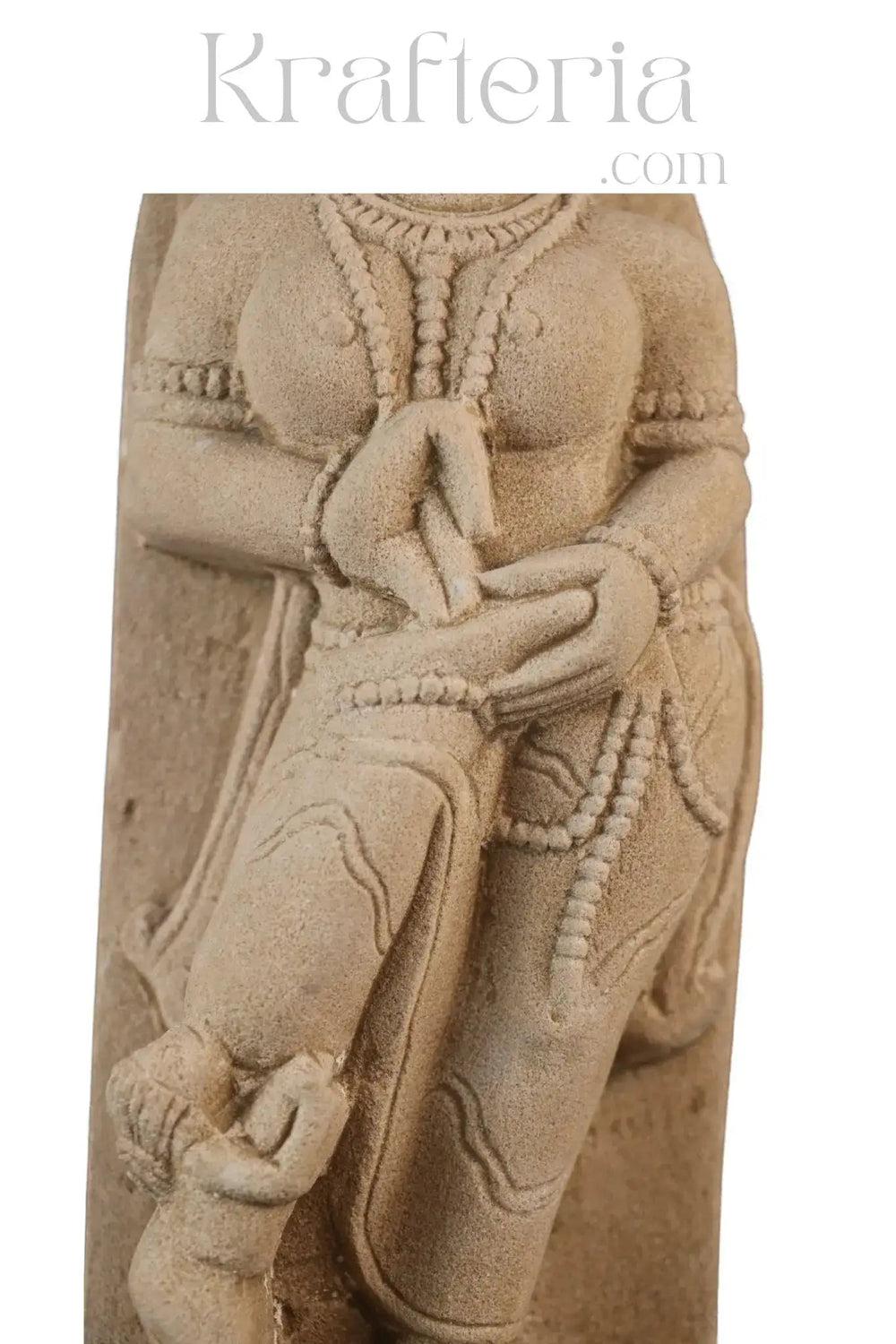 Sandstone sculpture of female figure with child in Indian folk style