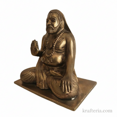 Brass Ramanujacharya Statue | Divine Spiritual Tabletop Idol Brass Artwork