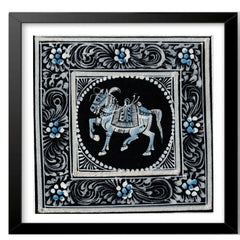 The Moonlit Steed – Grace in Shades of Silver and Blue Paintings