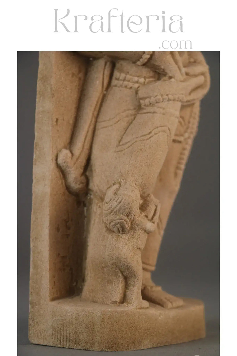 Sandstone folk art sculpture of Indian female figure with child