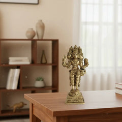 Standing Brass Lord Brahma Idol (Four-Faced Creator God) Brass Ware