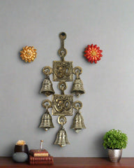 Brass Om Bell Wall Hanging – Perfect for Meditation and Prayer Spaces