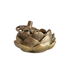 Elegant Brass Lotus Decor Bowl with Intricate Perforated Lid