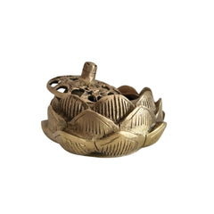 Elegant Brass Lotus Decor Bowl with Intricate Perforated Lid Brass Ware