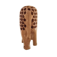 Wooden Elephant with Jali Work | Handmade Indian Craft Sculpture maruthi handicrafts