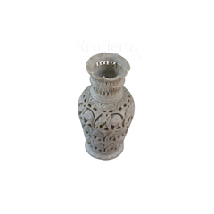 Decorative Flower Vase with Jali Artwork – Artisan Carved Home Accent