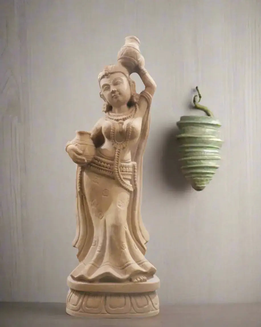 Matka Rani-Queen with a pot Sand Stone