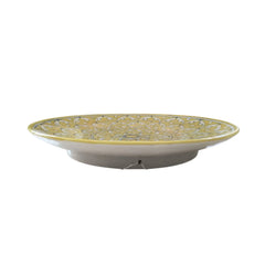 Subtle Yellow and White Intricate Mandala Wall Plate Pottery