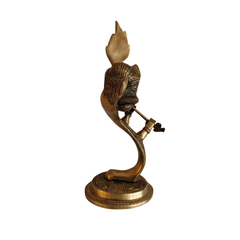 Brass Lord Krishna Playing Flute Idol