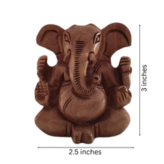 Decorative Wooden Ganesh in Seated Position | Handmade Religious Figurine