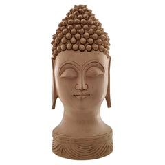 Buddha Wooden Head Statue | Hand-Carved Spiritual Decor maruthi handicrafts