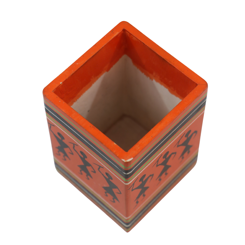 Handmade Channapatna wooden pen stand traditional Indian craft