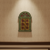 Hand-Painted Wooden Jharokha Door Frame – Traditional Wall Decor