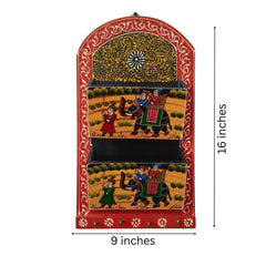 Hand-Painted Book Holder & Key Chain Wall Hanger | Dual Purpose Decor maruthi handicrafts