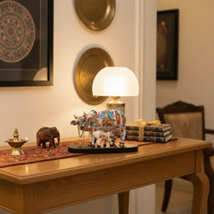 Kamadhenu Resin Cow with Calf | Decorative Spiritual Figurine maruthi handicrafts