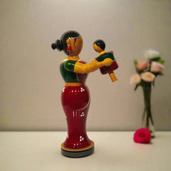 Eternal Bond: Mother and Son – Etikoppaka Wooden Art Etikoppaka Lacquerware