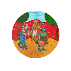 Women’s Festival Gathering – Cheriyal Hand-Painted Wall Plate wall decor
