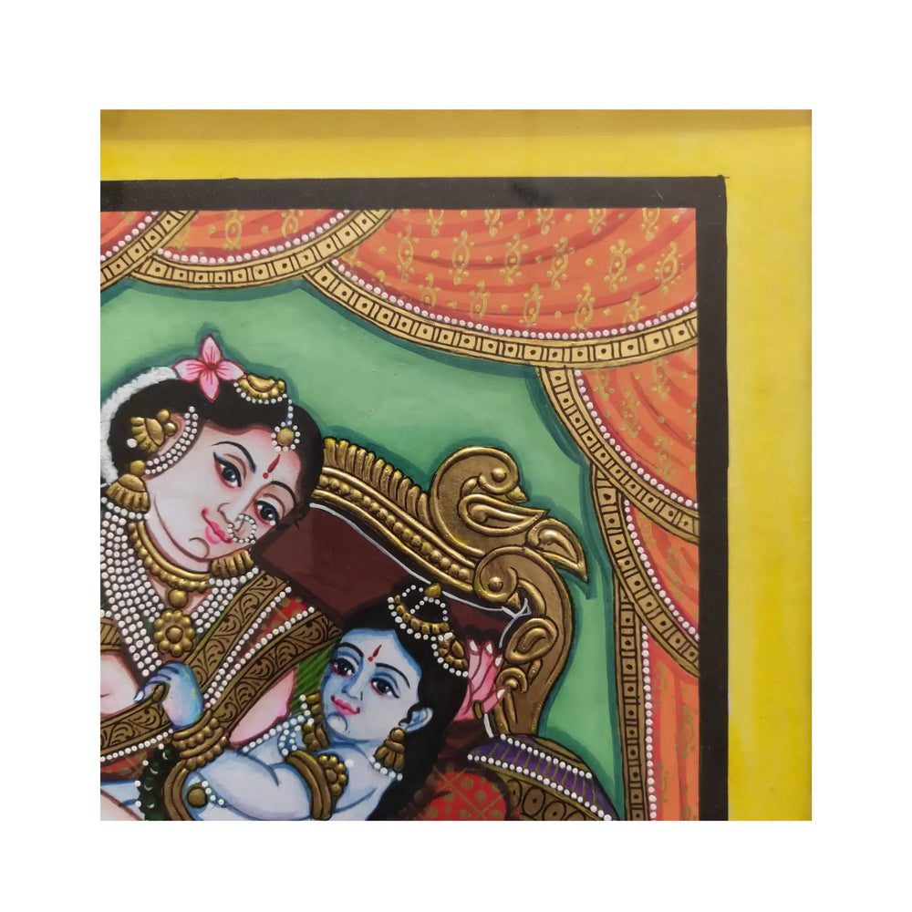 Mysore Yashodha With Krishna Painting | 22KT Gold Leaf Paintings