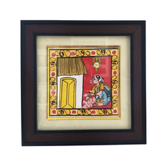 Woman Drawing Traditional Muggulu (Rangoli) - Cheriyal Folk Art Painting Cheriyala Painting