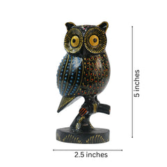 Hand-Painted Wooden Owl – Exclusive Artistic Home Decor maruthi handicrafts
