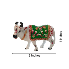 Hand-Painted Metal Cow