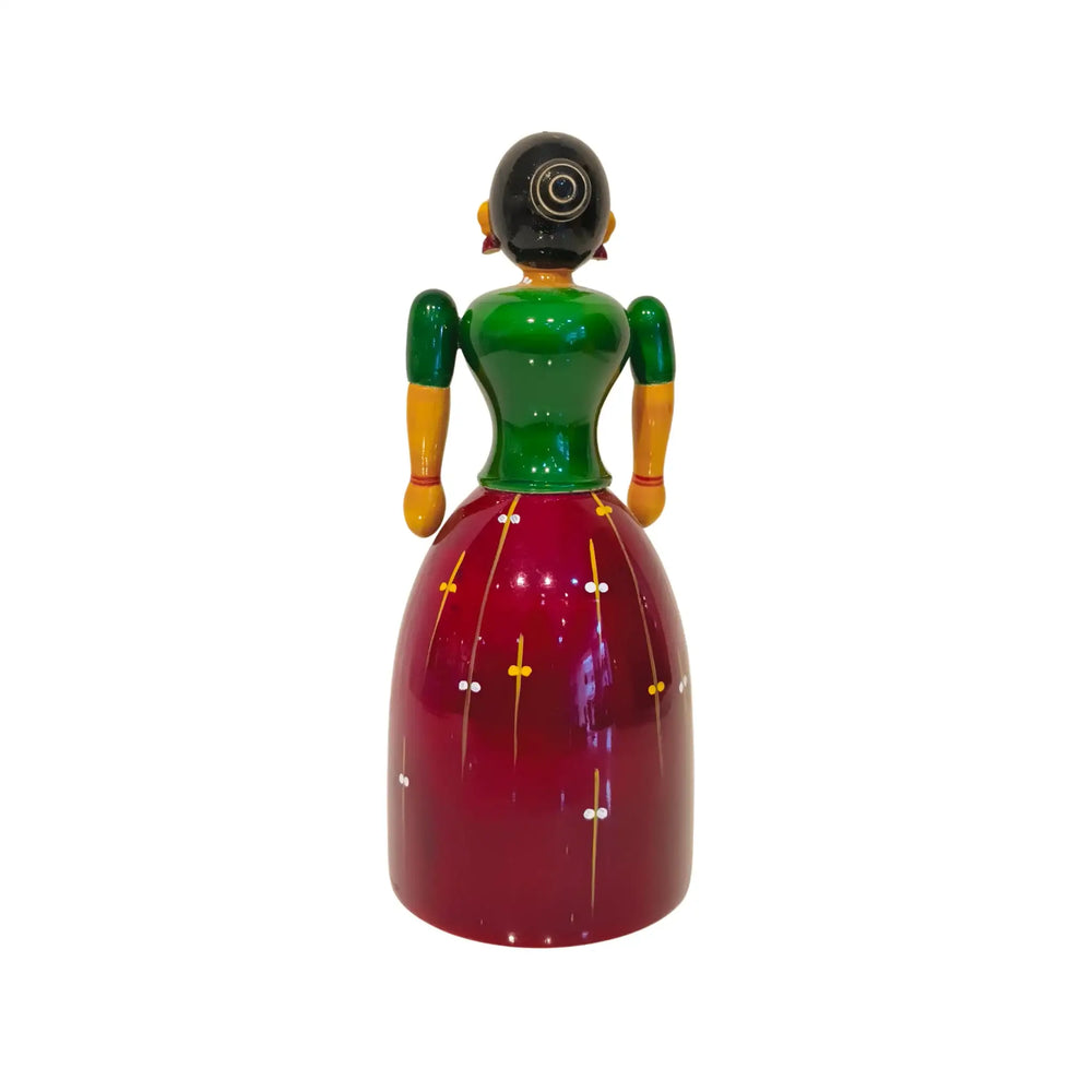 Graceful Etikoppaka Wooden Lady - Handcrafted Lacquer Etikoppaka Lacquerware