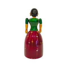 Graceful Etikoppaka Wooden Lady - Handcrafted Lacquer Etikoppaka Lacquerware