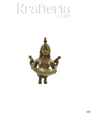 Brass Lady Figurine with Deepam for Pooja Décor