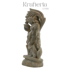 Lady with a Mirror Sculpture – Reflection of Grace and Beauty Soft Stone