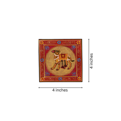 Regal Camel in Golden Aura – Pattachitra Folk Art