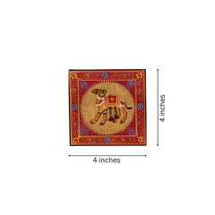 Regal Camel in Golden Aura – Pattachitra Folk Art Paintings