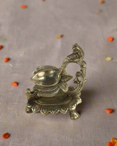 Handcrafted Brass Peacock Deepam Featuring Ornate Stand