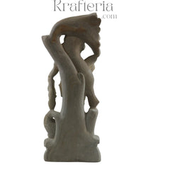 Lady with a Mirror Sculpture – Reflection of Grace and Beauty Soft Stone