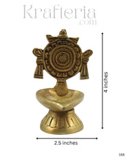 Brass Shanku Chakra Diya for Pooja and Rituals