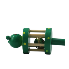 Eco-friendly Channapatna wooden cage rattle baby toy