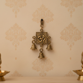 Auspicious Handcrafted Brass Om Symbol Hanging with Melodious Bells