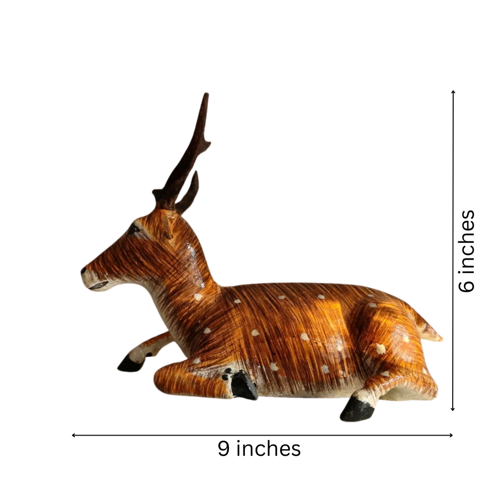 Authentic Nirmal lacquered deer toy Telangana wooden craft