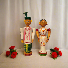 Etikoppaka Wedding Couple - Handcrafted Bridal Figurines